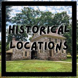 Photo of Washington's Headquarters in Valley Forge National Historical Park with 'Historical Locations" written across