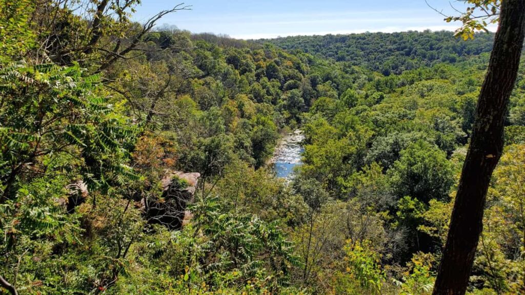 looking out towards Tohickon Creek from High Rocks Vista in Ralph Stover State Park