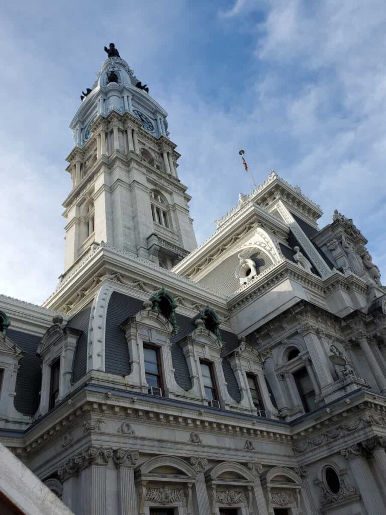 Looking up at Philadelphia's City Hall